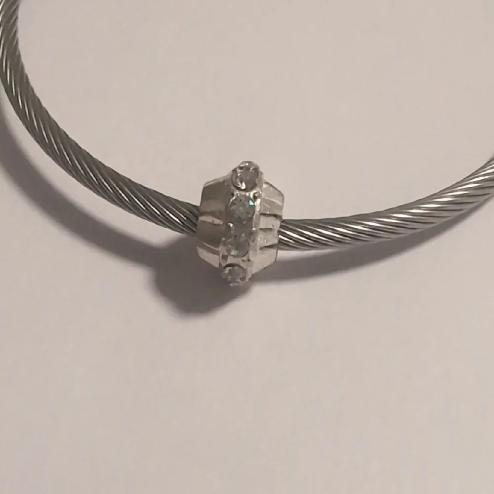 Silver with Crystal Accents Charm‎ for Pandora Style Bracelet